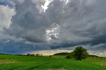 landscape before the storm, Pilsen region, Czechia