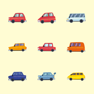 cars icon set vector design