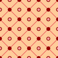 Vector pattern with dots on diagonal lines. Seamless geometric ornament.