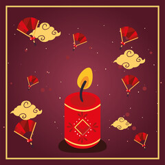 Chinese new year 2021 candle vector design