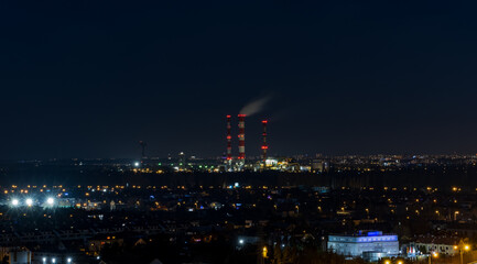 Obraz premium Warsaw, district: Praga, night landscape