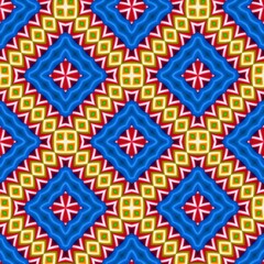  Seamless pattern with symmetric geometric ornament. 