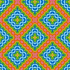 Seamless pattern with symmetric geometric ornament. 