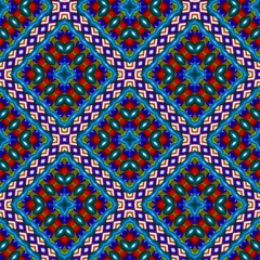Seamless pattern with symmetric geometric ornament. 