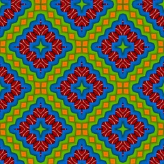 Seamless pattern with symmetric geometric ornament. 