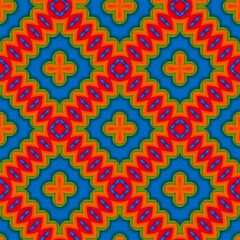 Seamless pattern with symmetric geometric ornament. 