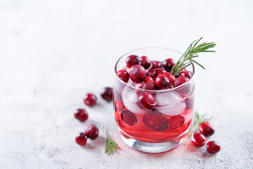 Cranberry rosemary gin in glass