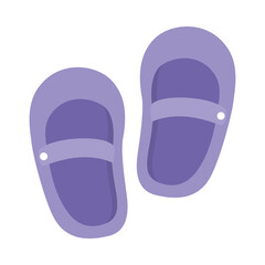 baby purple shoes icon, colorful design