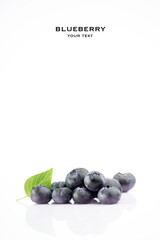 Fresh blueberry on white background