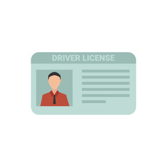 Car driver license identification with photo. Vector illustration.