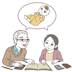 計画を立てるシニア世代　孫について