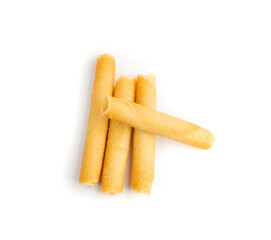 Crunchy Wafer Sticks Isolated on White Background