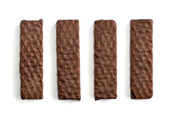 Chocolate Wafers Isolated, Wafer Biscuits Coated in Chocolate