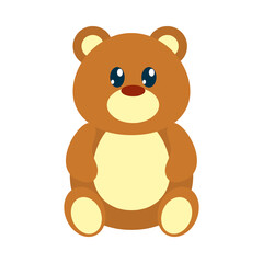 cute teddy bear icon, colorful design