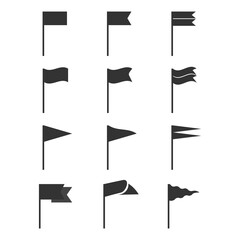 Flag Icon Set. Vector illustration.