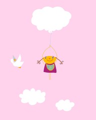 Disegno grafico cartolina compleanno di una bambina