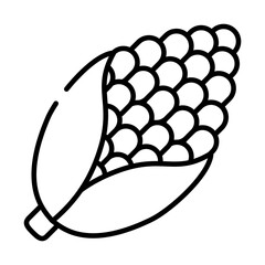 corn icon, Half line style