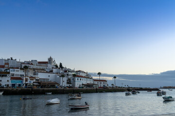 Fototapeta premium view of the quaint fishing village of Ferragudo on the Algarve coast of Portugal