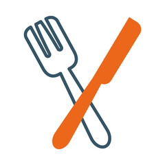 fork and knife icon, line style