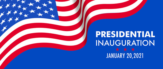 USA Presidential Inauguration Day on January 20th 2021 vector banner. 