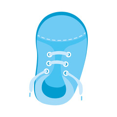 blue baby shoe icon, flat style