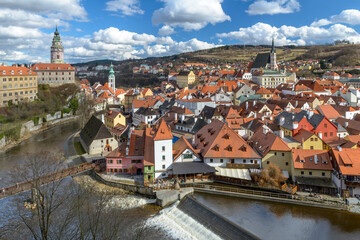 Naklejka na ściany i meble town of Cesky Krumlov, Vltava river, southern Bohemia, Czechia