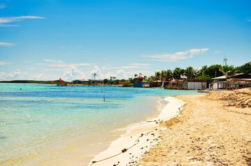 beautiful beach on the caribbean island of bonaire, good snorkel and dive site on the island. enjoy the relaxation in the sand by the sea