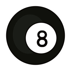 eight ball icon, line and fill style