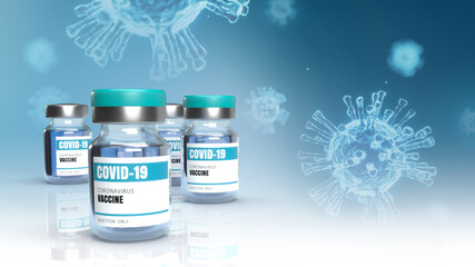 3d illustration of vaccine for covid-19