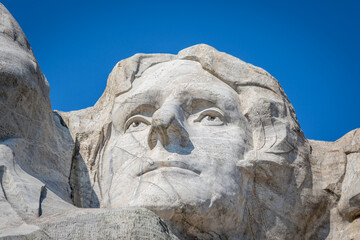The Bust of Thomas Jefferson at Mount Rushmore National Monument