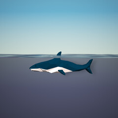 Naklejka premium 3D shark in polygonal style