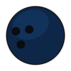 bowling ball icon, line and fill style