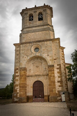 Fototapeta na wymiar Facade of the hermitage of La Blanca in Cabrejas del Pinar, province of Soria, Castile and Leon, Spain