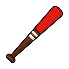 baseball bat icon, line and fill style
