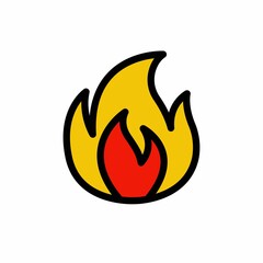flame, fire line icon, vector color line illustration