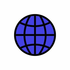 globe line icon, vector color line illustration