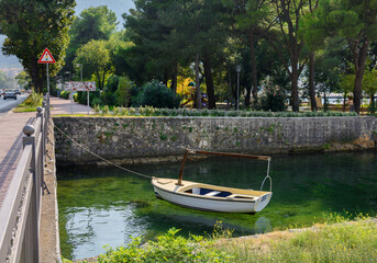 River at the northern wall of the Old Town. Kotor. Montenegro