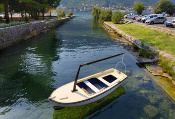 Fototapeta premium River at the northern wall of the Old Town. Kotor. Montenegro