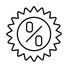 discount seal stamp icon, line style