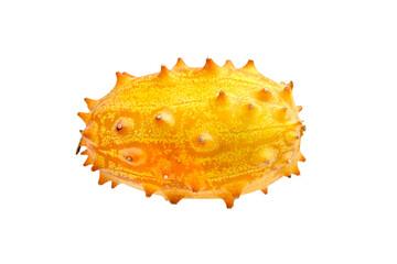 Kiwano melon fruit or Horned Melon isolated on white backgroud