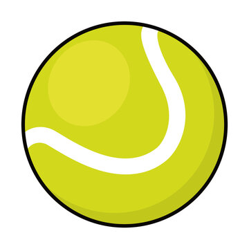 tennis ball icon, line and fill style