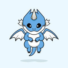 Obraz premium cute little baby dragon character flying