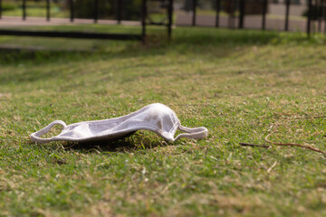 Face mask in the grass
