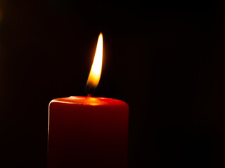 red burning candle