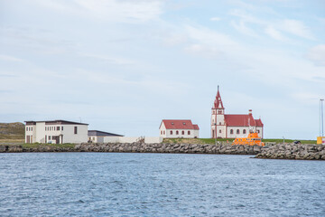 Obraz premium Church of town of Raufarhofn in Iceland