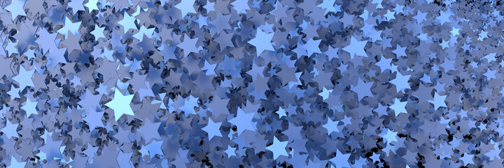 Abstract background of many colored stars. Geometric structure. 3D visualization