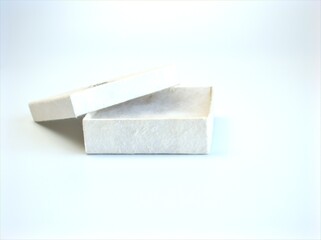 Empty white gift box isolated on white background	