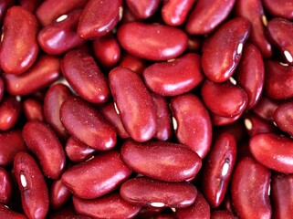 Red kidney beans ,boiled ,Phaseolus vulgaris with macro image