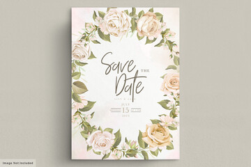 soft floral wedding invitation card set