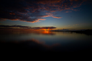 Sunset at lake Monroe Sanford Florida USA 
